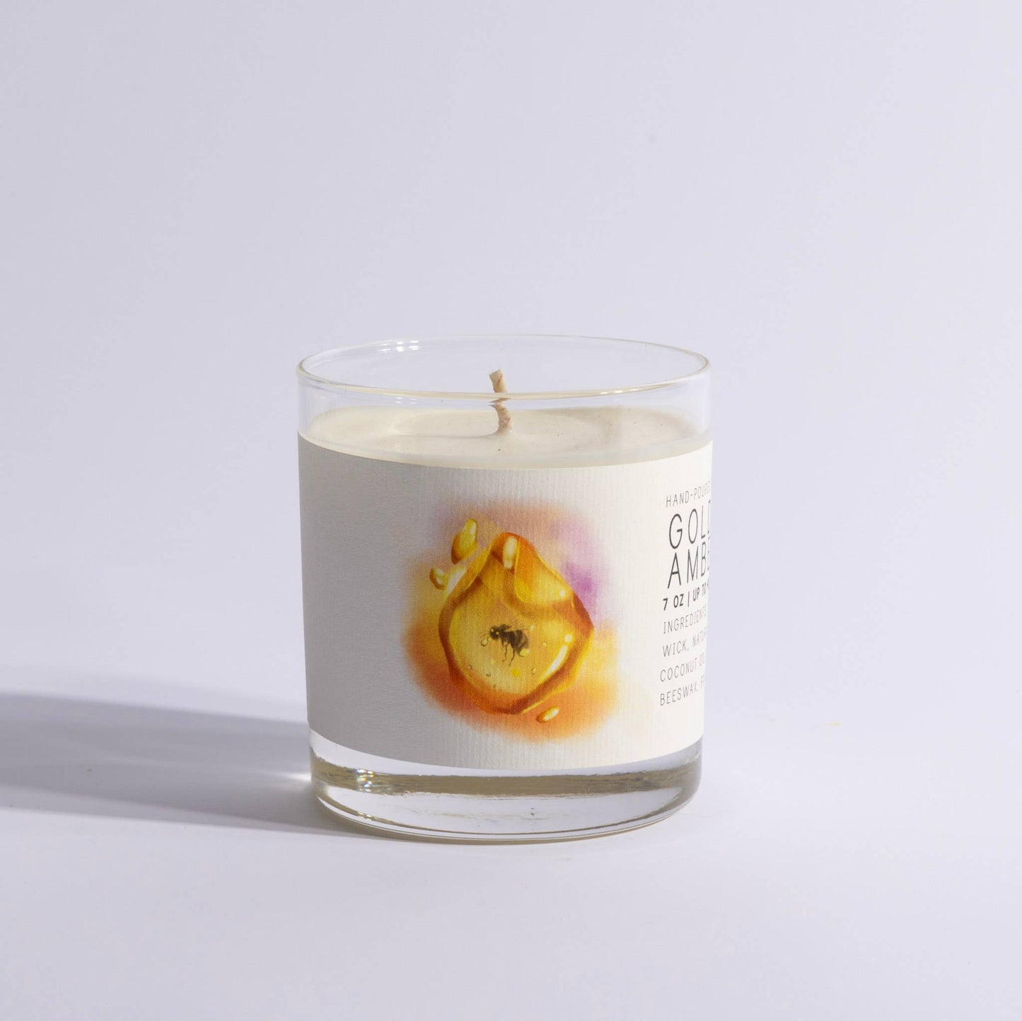 Golden Amber Candle – Medium Glass, 40-Hour Burn | Christmas Gift Ideas, Birthday Gifts for Her