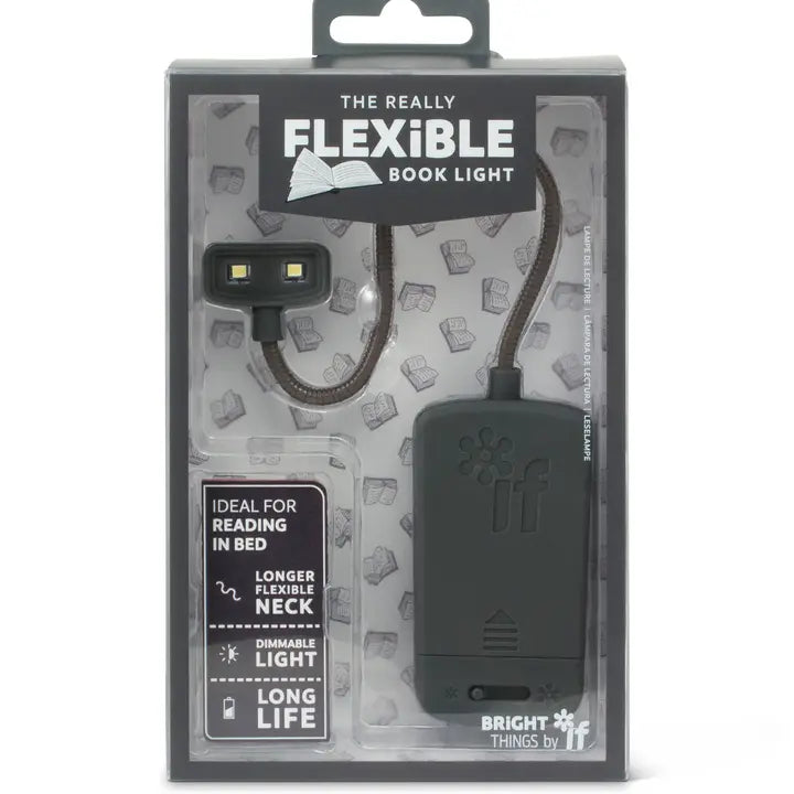 Flexible book light with dimmable LED and clip-on design in packaging