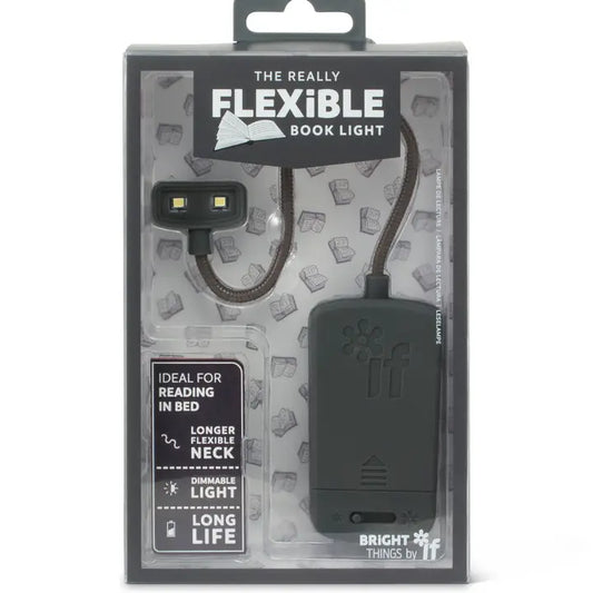 Flexible book light with dimmable LED and clip-on design in packaging