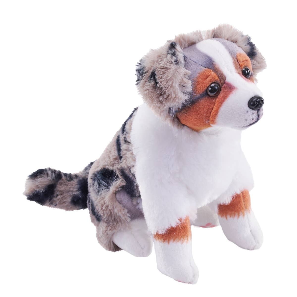 Stuffed Australian Shepherd plush with realistic markings and sound