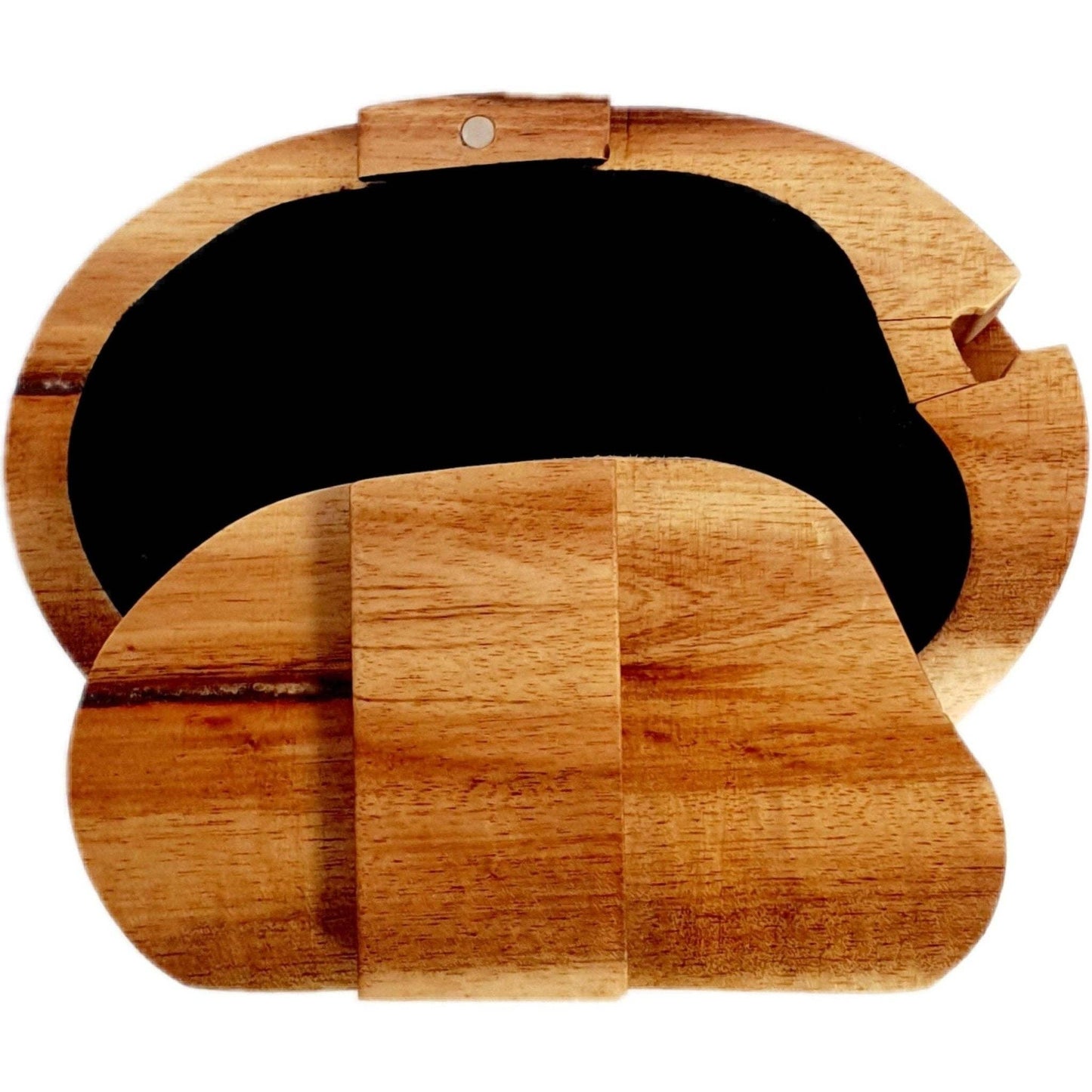 Hand-carved wooden keepsake box with butterfly and daisy inlays in mother of pearl.