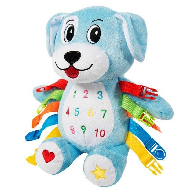 Plush Dog Toy with Buckles and Shapes – Barkley | Unique Gifts for Kids