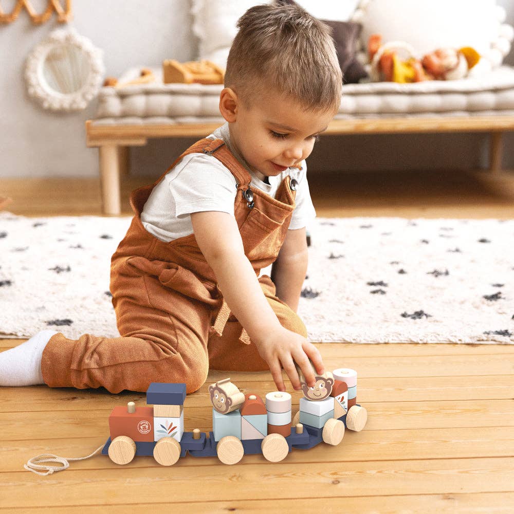 Stacking Train – Pull-Along Wooden Toy Adventure