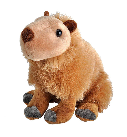 Soft 12-inch plush capybara with fuzzy texture and rounded features.