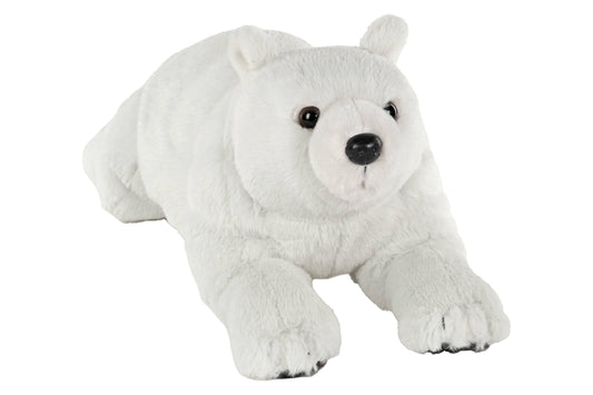 Soft white polar bear plush toy with lifelike features