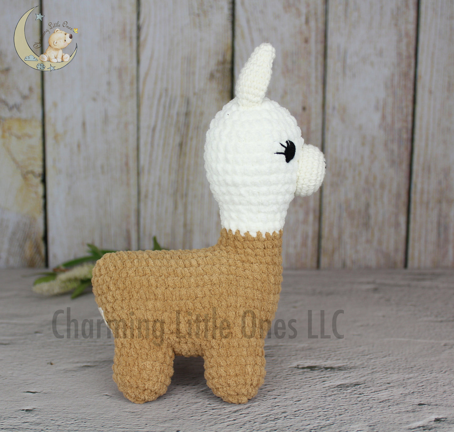 Llama de crochet hecha a pedido, regalo único para niños, juguete de llama, llama marrón suave, decoración elegante para el hogar, animales de peluche de crochet personalizados