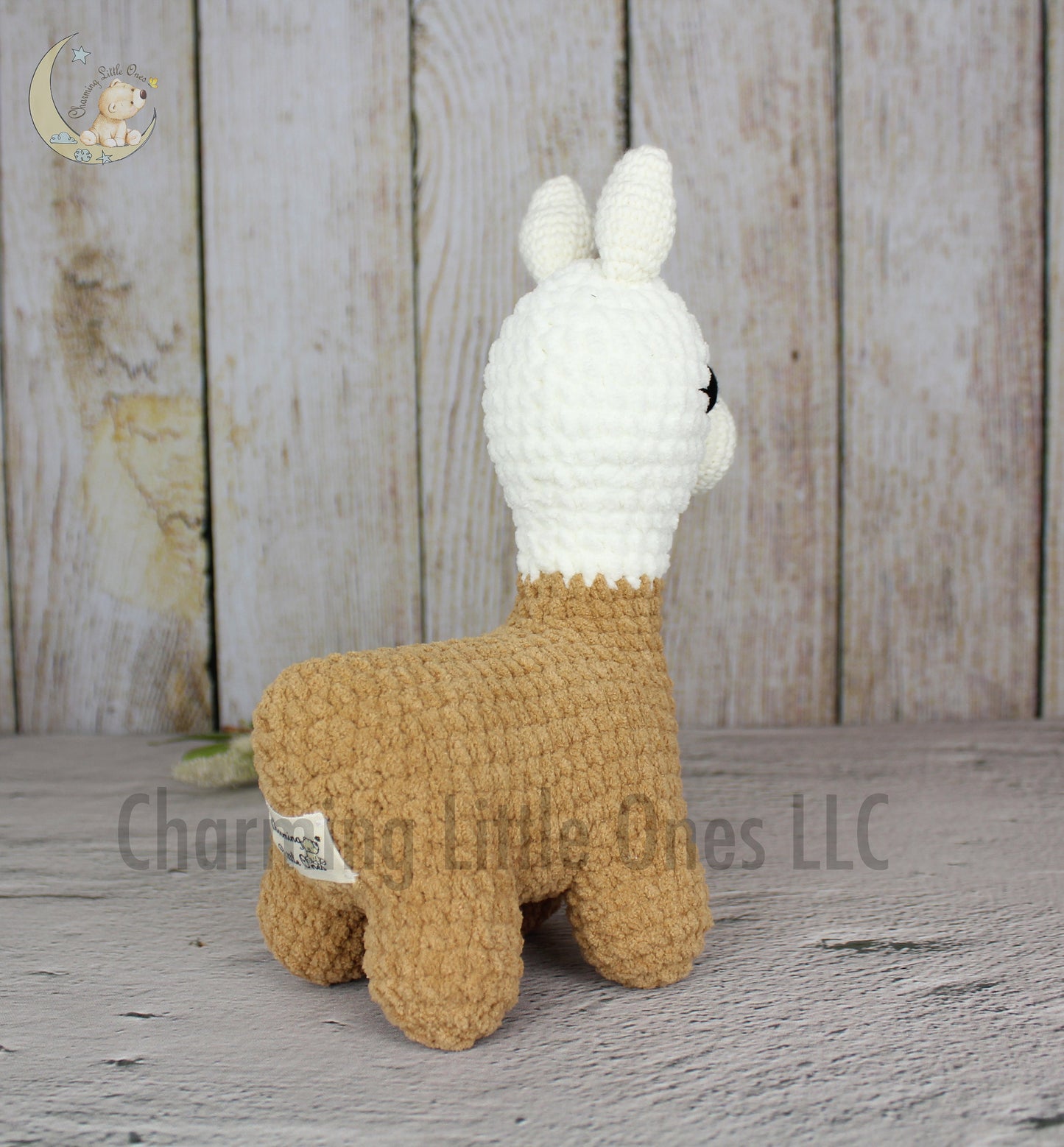 Llama de crochet hecha a pedido, regalo único para niños, juguete de llama, llama marrón suave, decoración elegante para el hogar, animales de peluche de crochet personalizados