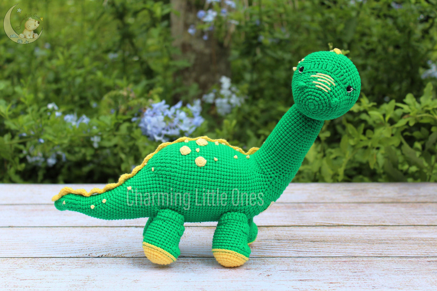 Dinosaurio de crochet hecho a mano, Dinosaurio verde, Regalo de animal de peluche, Juguete ecológico, Regalo de baby shower, Juguete sensorial, Animal de peluche amigurumi,