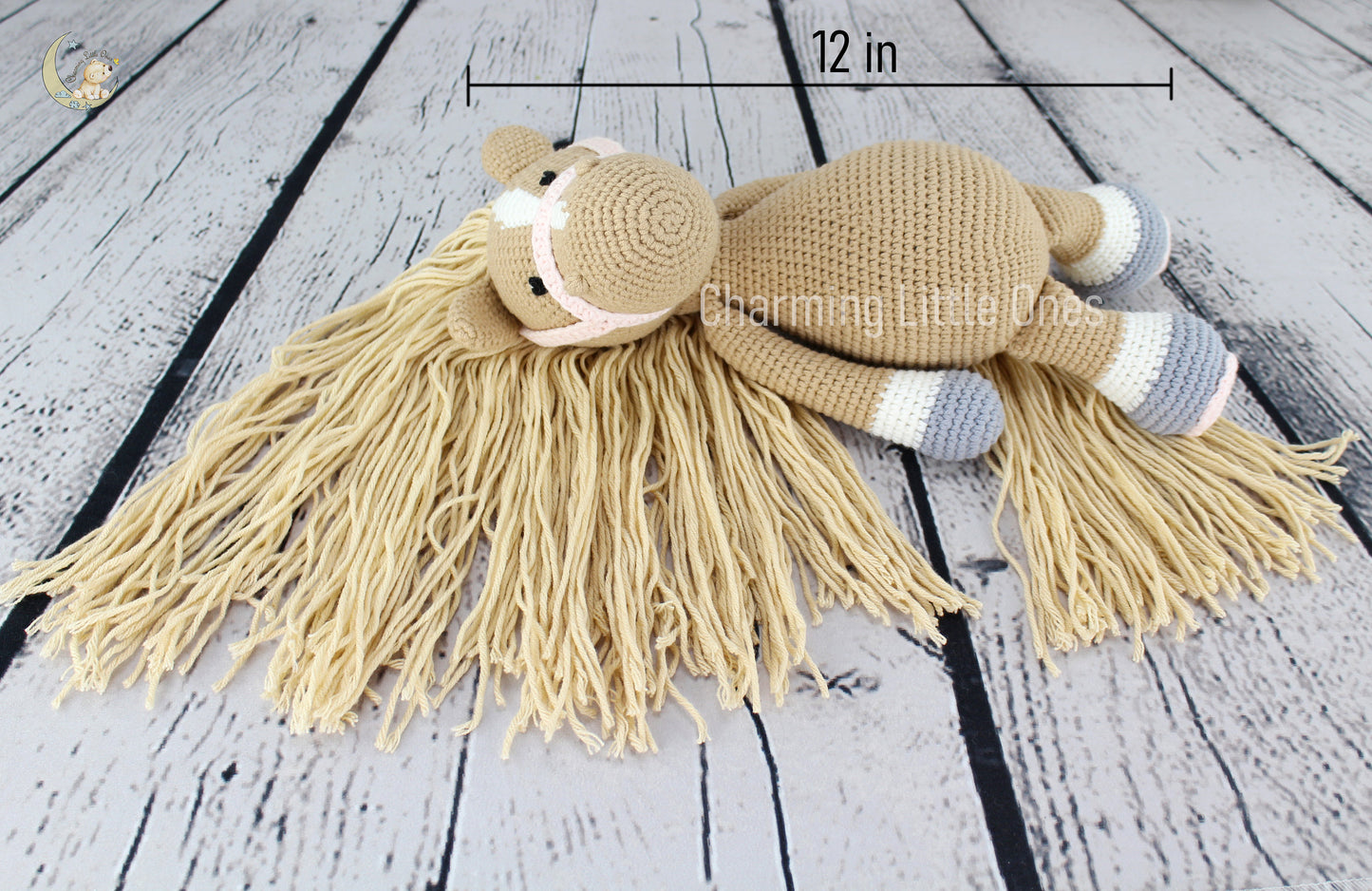 Caballo de crochet, regalo para niños, caballo hecho a mano, caballo para decoración de guardería, animales de peluche, caballo personalizado, regalo para baby shower, regalos para niños