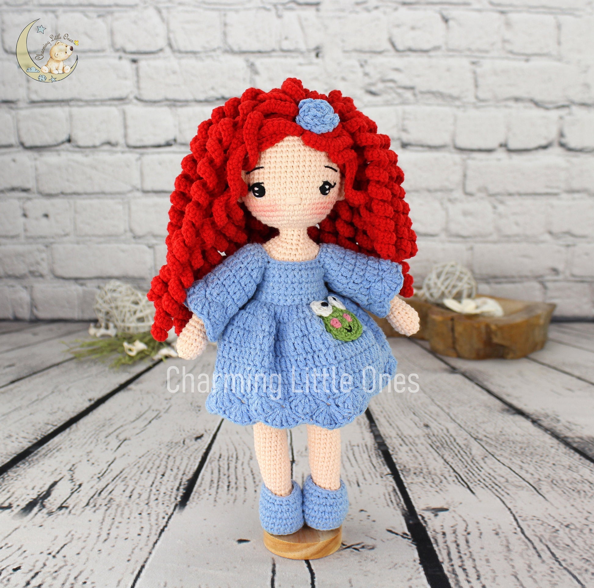 doll with red hair and blue dress Disney Princess, Fashion Doll, Ariel with Red Hair, Tiara Accessory