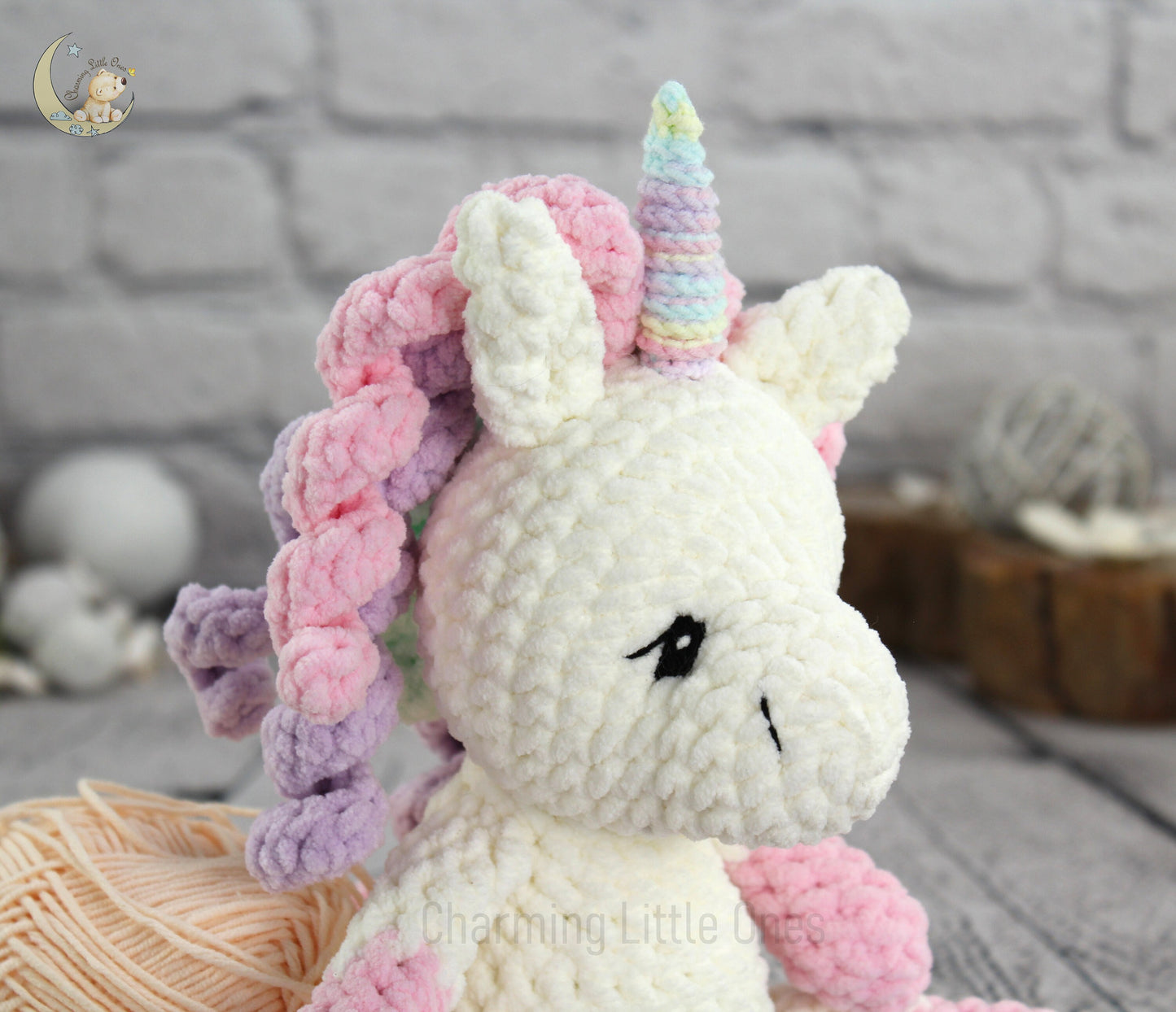 Crochet Unicorn - Handmade  10"