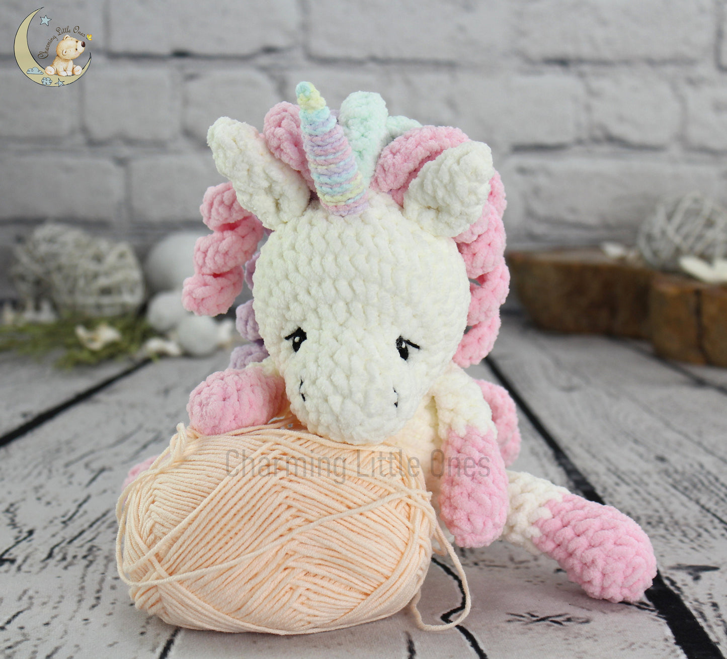 Crochet Unicorn - Handmade  10"