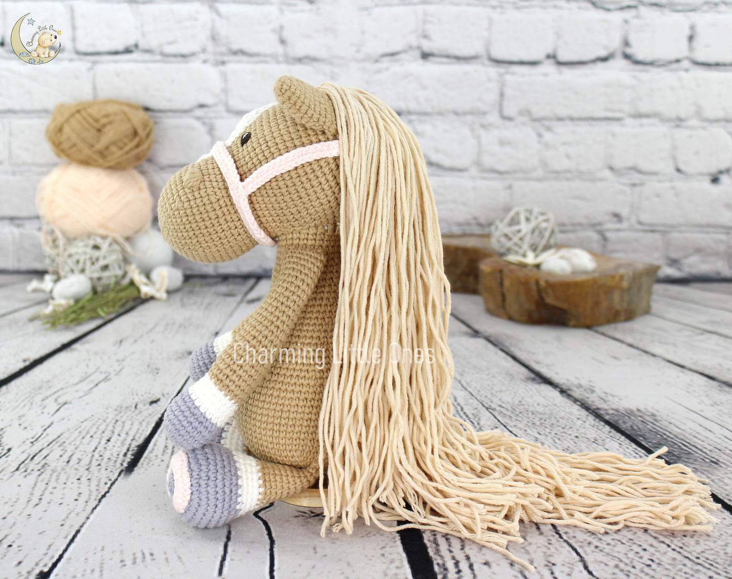 Caballo de crochet, regalo para niños, caballo hecho a mano, caballo para decoración de guardería, animales de peluche, caballo personalizado, regalo para baby shower, regalos para niños