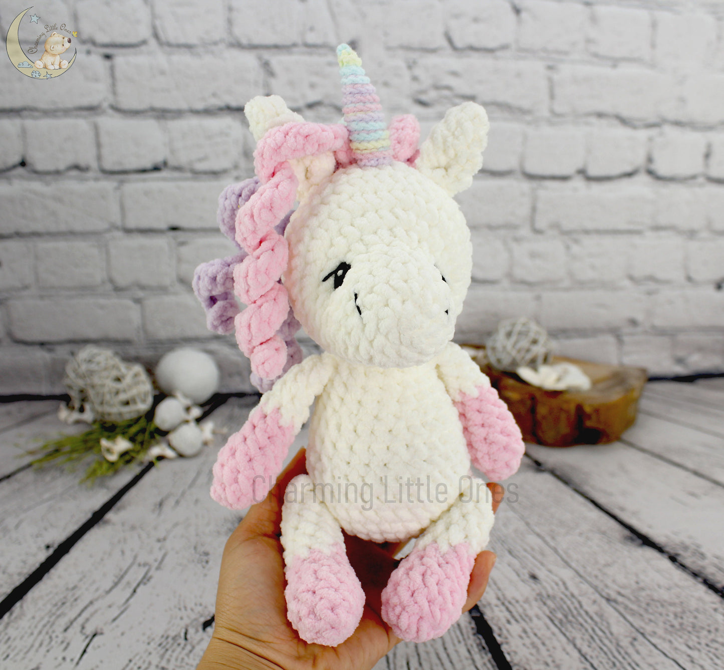 Crochet Unicorn - Handmade  10"