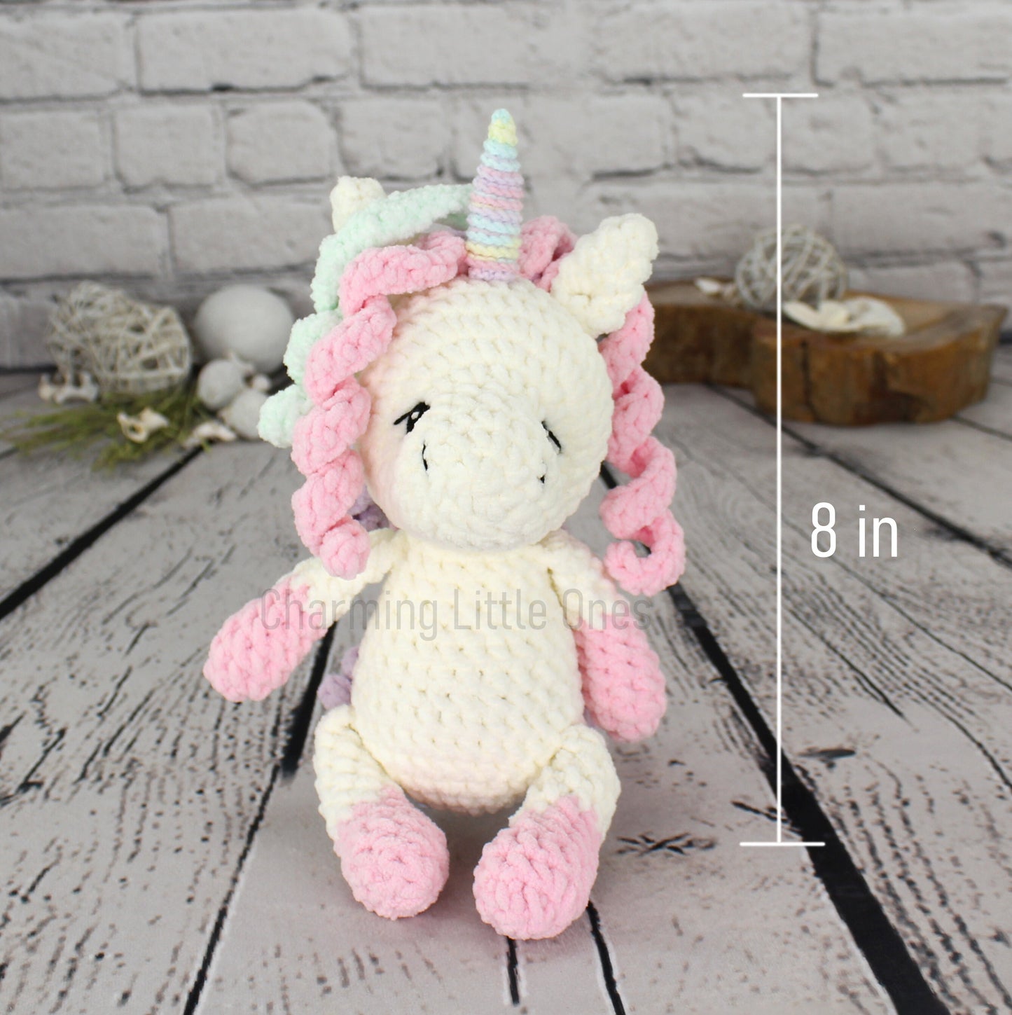 Crochet Unicorn - Handmade  10"