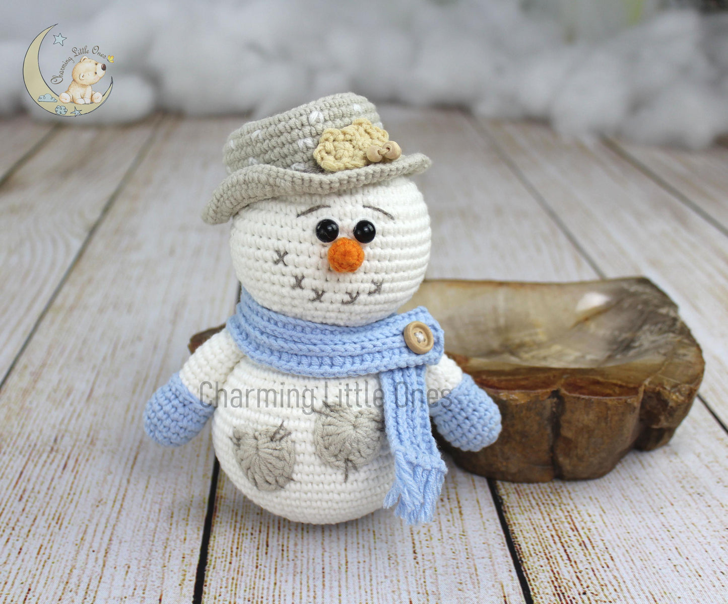 Crochet Snowman - Handmade 4.5" & 6.5" & 9"