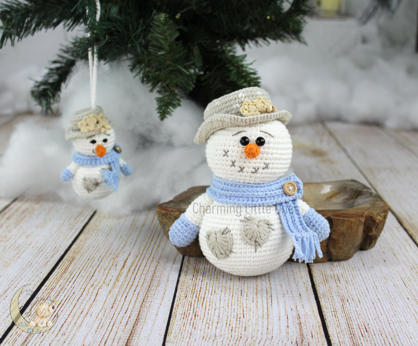 Crochet Snowman - Handmade 4.5" & 6.5" & 9"