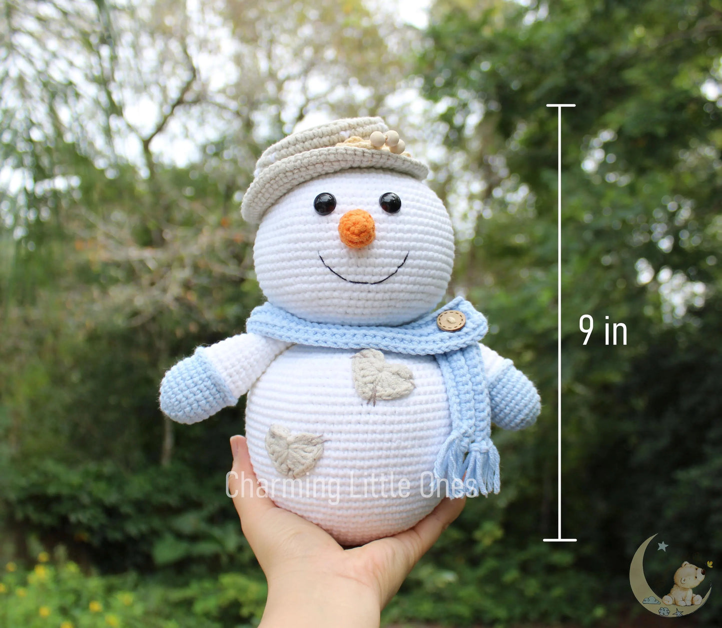 Crochet Snowman - Handmade 4.5" & 6.5" & 9"