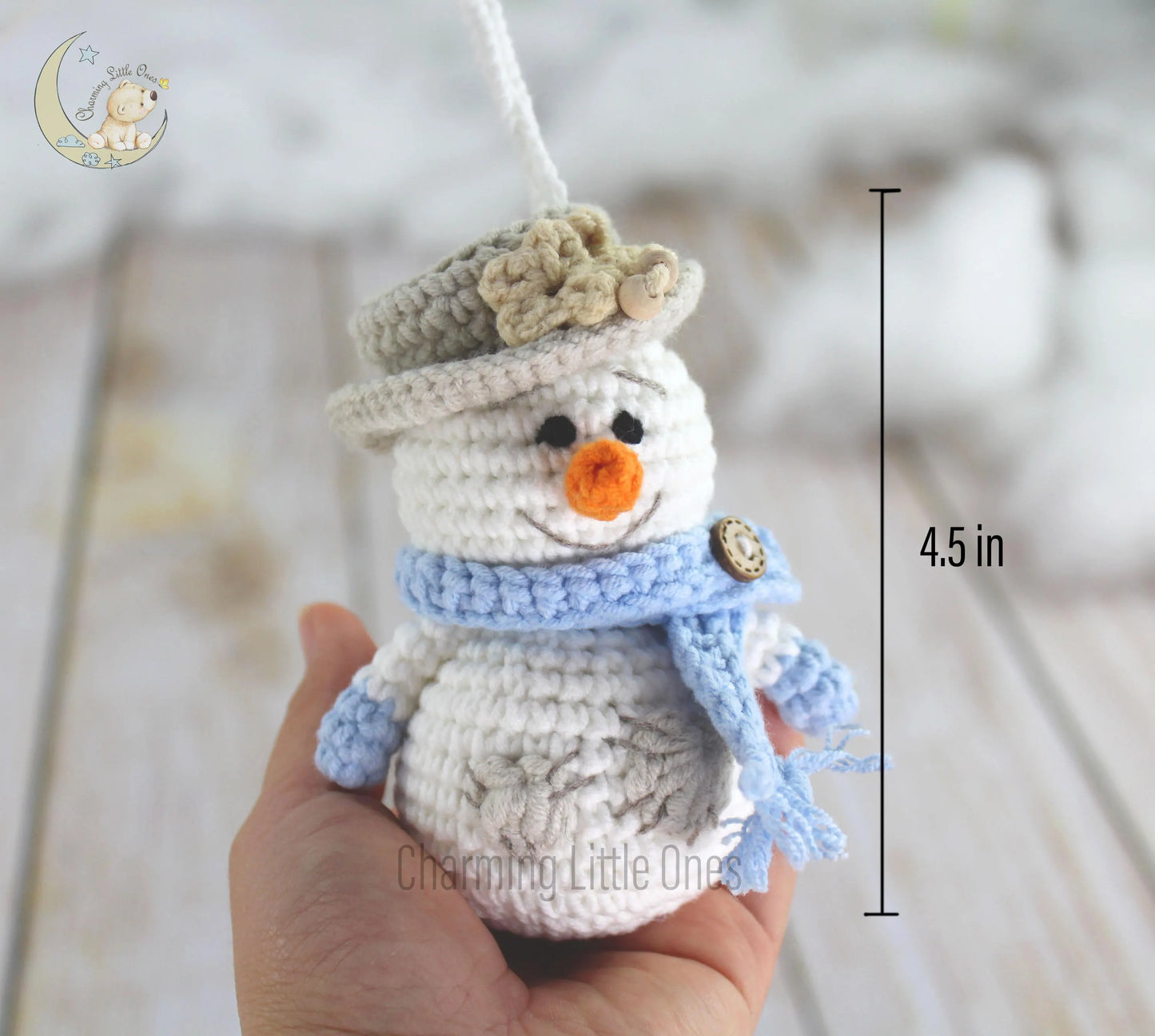 Crochet Snowman - Handmade 4.5" & 6.5" & 9"